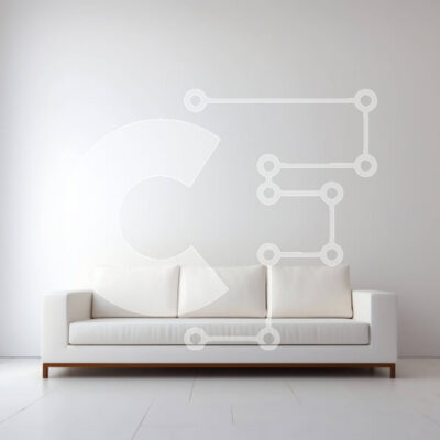 Intra Συλλεκτικό Ξύλινο Παζλ Plywood 4mm - Λευκός δερμάτινος καναπές σε μινιμαλιστικό δωμάτιο Σε Ξύλινο Κουτί - Διαστάσεις Puzzle: 10x10 cm – 25 κομμάτια - Image 1