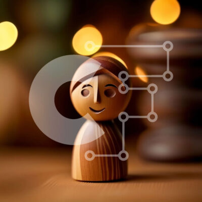 Intra Συλλεκτικό Ξύλινο Παζλ Plywood 4mm - Όμορφο ξύλινο άγαλμα μιας γαλήνιας γυναίκας Σε Ξύλινο Κουτί - Διαστάσεις Puzzle: 10x10 cm – 25 κομμάτια - Image 1