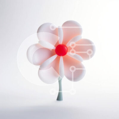 Intra Συλλεκτικό Ξύλινο Παζλ Plywood 4mm - Λευκό πλαστικό λουλούδι σε υπόλευκο φόντο Σε Ξύλινο Κουτί - Διαστάσεις: 10x10 cm – 25 κομμάτια - Image 1