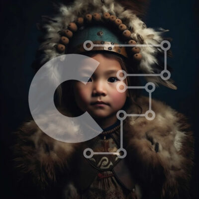 Intra Συλλεκτικό Ξύλινο Παζλ Plywood  4mm - Σοβαρή ιθαγενής Αμερικανίδα με παραδοσιακή ενδυμασία Σε Ξύλινο Κουτί - Διαστάσεις Puzzle: 10x10 cm – 25 κομμάτια - Image 1