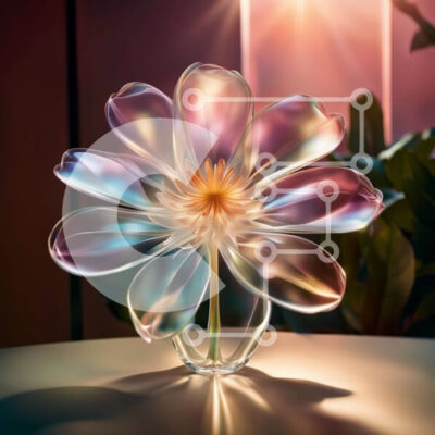 Intra Συλλεκτικό Ξύλινο Παζλ Plywood  4mm - Όμορφη φωτογραφία φύσης ενός γυάλινου βάζου με πολύχρωμα λουλούδια Σε Ξύλινο Κουτί - Διαστάσεις: 10x10 cm – 25 κομμάτια - Image 1