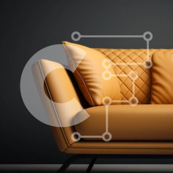 Intra Συλλεκτικό Ξύλινο Παζλ Plywood  4mm - Μοντέρνος πορτοκαλί δερμάτινος καναπές με καπιτονέ μοτίβο Σε Ξύλινο Κουτί - Διαστάσεις Puzzle: 10x10 cm – 25 κομμάτια - Image 1