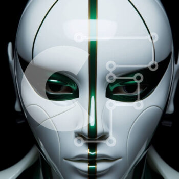 Intra Συλλεκτικό Ξύλινο Παζλ Plywood  4mm - Γυναίκα με λευκό πρόσωπο και πράσινα μάτια σε λευκό και πράσινο κορμάκι Σε Ξύλινο Κουτί - Διαστάσεις Puzzle: 10x10 cm – 25 κομμάτια - Image 1