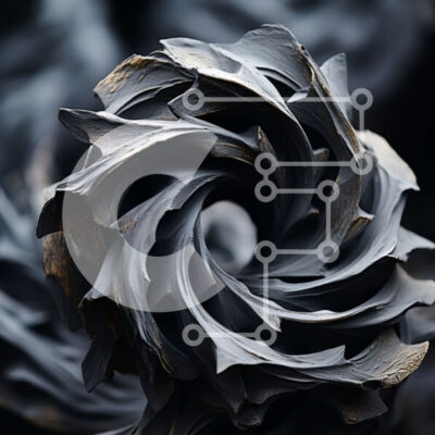 Intra Συλλεκτικό Ξύλινο Παζλ Plywood  4mm - Κοντινή λήψη ενός στροβιλιζόμενου σπειροειδούς σχεδίου από μαύρα φτερά Σε Ξύλινο Κουτί - Διαστάσεις Puzzle: 10x10 cm – 25 κομμάτια - Image 1