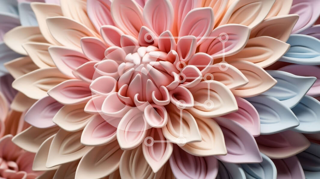 Intra Συλλεκτικό Ξύλινο Παζλ Plywood  4mm - Κοντινή όψη του πολύχρωμου λουλουδιού με πηλό ή κεραμικά πέταλα Σε Ξύλινο Κουτί - Διαστάσεις: 10x10 cm – 25 κομμάτια