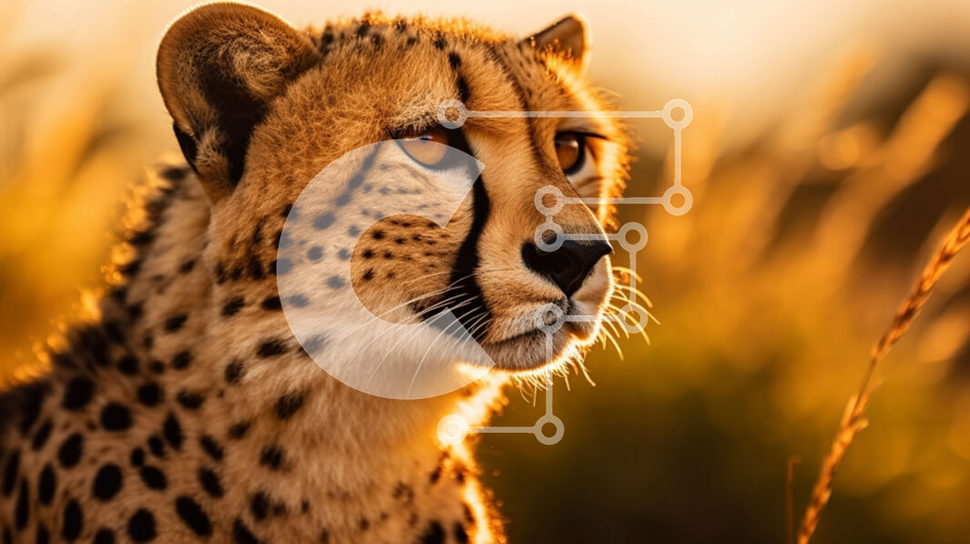 Intra Συλλεκτικό Ξύλινο Παζλ Plywood  4mm - Τσιτάχ που στέκεται στο γρασίδι με τη βλάστηση στο φόντο Σε Ξύλινο Κουτί - Διαστάσεις: 10x10 cm – 25 κομμάτια