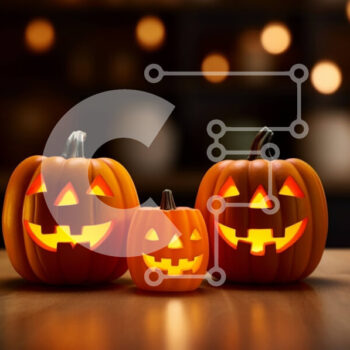 Intra Συλλεκτικό Ξύλινο Παζλ Plywood  4mm - Σκαλισμένες κολοκύθες σε ένα ξύλινο τραπέζι με το φως των κεριών Σε Ξύλινο Κουτί - Διαστάσεις Puzzle: 10x10 cm – 25 κομμάτια - Image 1