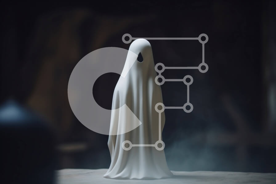 Intra Συλλεκτικό Ξύλινο Παζλ Plywood  4mm - Ειδώλιο φαντασμάτων σε άδειο ξύλινο τραπέζι Σε Ξύλινο Κουτί - Διαστάσεις Puzzle: 10x10 cm – 25 κομμάτια