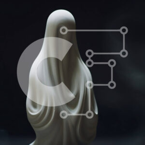 Intra Συλλεκτικό Ξύλινο Παζλ Plywood  4mm - White Ghost-like Sculpture in the Dark Σε Ξύλινο Κουτί - Διαστάσεις Puzzle: 10x10 cm – 25 κομμάτια