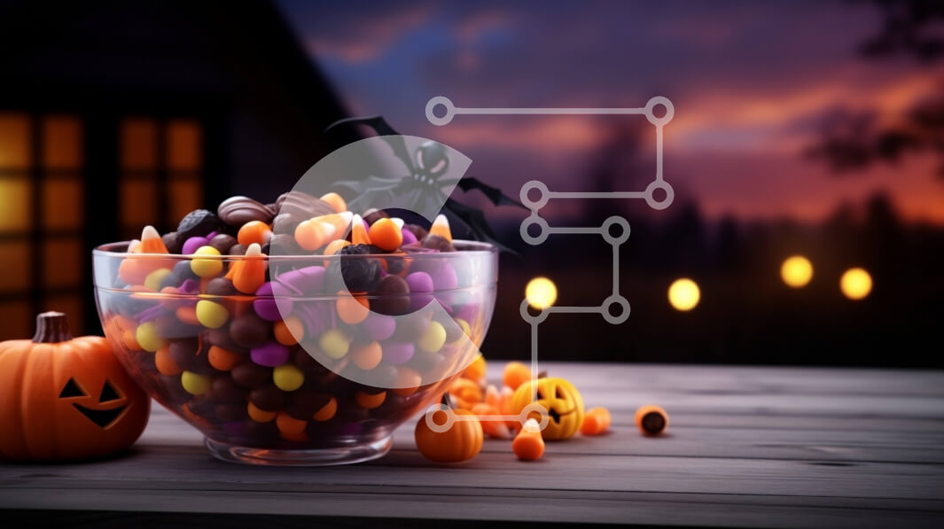 Intra Συλλεκτικό Ξύλινο Παζλ Plywood  4mm - Διακοσμητικά με θέμα το Halloween με καραμέλα και κεριά Σε Ξύλινο Κουτί - Διαστάσεις Puzzle: 10x10 cm – 25 κομμάτια