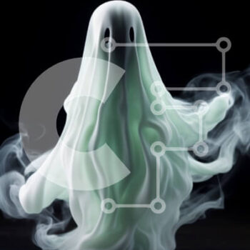 Intra Συλλεκτικό Ξύλινο Παζλ Plywood  4mm - Λευκό ειδώλιο φάντασμα που επιπλέει στον αέρα με καπνό Σε Ξύλινο Κουτί - Διαστάσεις Puzzle: 10x10 cm – 25 κομμάτια - Image 1