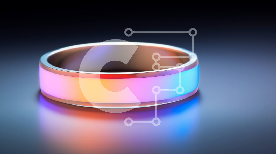 Intra Συλλεκτικό Ξύλινο Παζλ Plywood  4mm - Πολύχρωμο δαχτυλίδι σε σκοτεινή επιφάνεια Σε Ξύλινο Κουτί - Διαστάσεις Puzzle: 10x10 cm – 25 κομμάτια