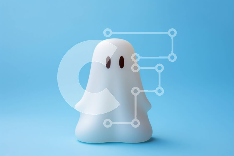 Intra Συλλεκτικό Ξύλινο Παζλ Plywood  4mm - Μικρό λευκό φάντασμα διακόσμηση σε μπλε φόντο Σε Ξύλινο Κουτί - Διαστάσεις Puzzle: 10x10 cm – 25 κομμάτια