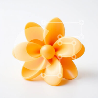 Intra Συλλεκτικό Ξύλινο Παζλ Plywood  4mm - Κίτρινο λουλούδι γλυπτό σε άσπρο φόντο Σε Ξύλινο Κουτί - Διαστάσεις Puzzle: 10x10 cm – 25 κομμάτια - Image 1