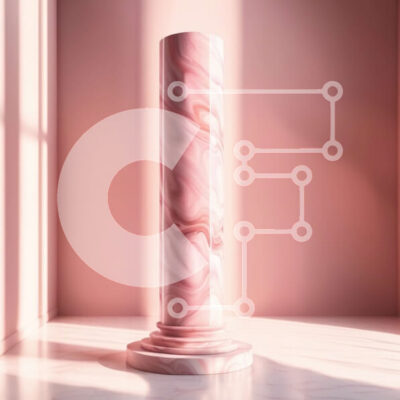 Intra Συλλεκτικό Ξύλινο Παζλ Plywood 4mm - Κομψή ροζ μαρμάρινη στήλη σε ένα φωτεινό και ευρύχωρο εσωτερικό Σε Ξύλινο Κουτί - Διαστάσεις Puzzle: 10x10 cm – 25 κομμάτια - Image 1