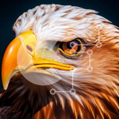 Intra Συλλεκτικό Ξύλινο Παζλ Plywood  4mm - Εκπληκτική κοντινή πλάνο του κεφαλιού ενός αετού με κοφτερό ράμφος και διαπεραστικά μάτια Σε Ξύλινο Κουτί - Διαστάσεις: 10x10 cm – 25 κομμάτια - Image 1