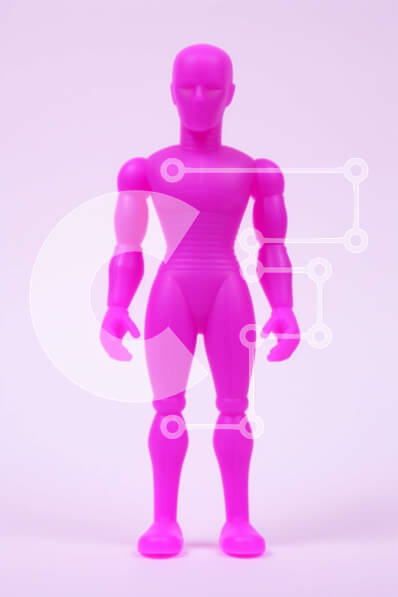 Intra Συλλεκτικό Ξύλινο Παζλ Plywood  4mm - Ροζ φιγούρα παιχνιδιού που στέκεται όρθια Σε Ξύλινο Κουτί - Διαστάσεις: 10x10 cm – 25 κομμάτια