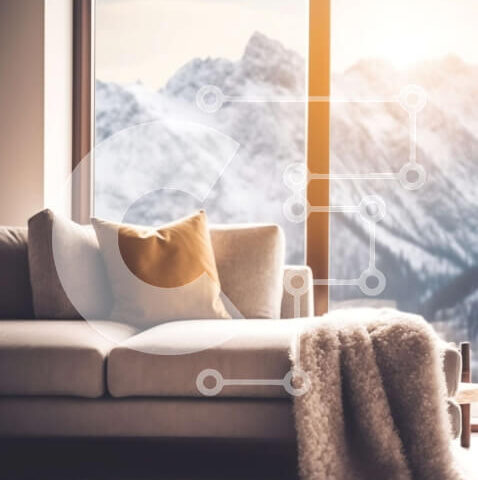 Intra Συλλεκτικό Ξύλινο Παζλ Plywood  4mm - Άνετο σαλόνι με θέα στο βουνό Σε Ξύλινο Κουτί - Διαστάσεις Puzzle: 10x10 cm – 25 κομμάτια - Image 1