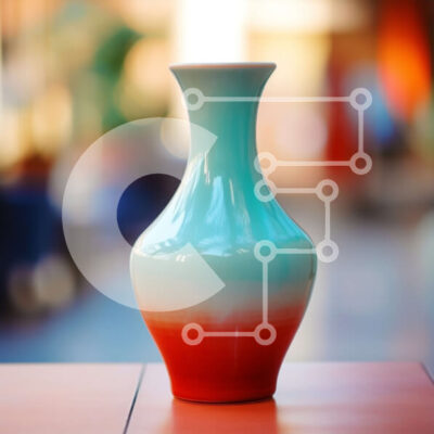 Intra Συλλεκτικό Ξύλινο Παζλ Plywood  4mm - Διακοσμητικό βάζο σε πορτοκαλί τραπέζι Σε Ξύλινο Κουτί - Διαστάσεις Puzzle: 10x10 cm – 25 κομμάτια - Image 1