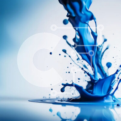 Intra Συλλεκτικό Ξύλινο Παζλ Plywood  4mm - Ζωντανή εικόνα μπλε υγρού που εκτοξεύεται από ένα δοχείο Σε Ξύλινο Κουτί - Διαστάσεις Puzzle: 10x10 cm – 25 κομμάτια - Image 1