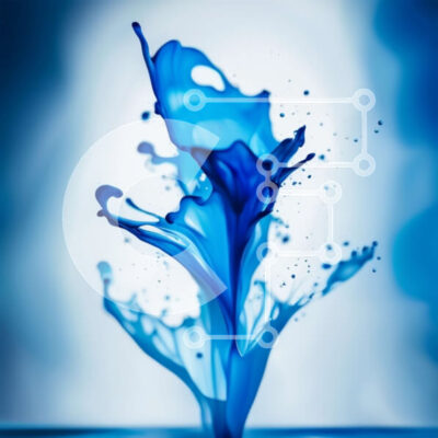 Intra Συλλεκτικό Ξύλινο Παζλ Plywood  4mm - Δυναμική εικόνα του μπλε υγρού πιτσιλίσματος και πιτσιλίσματος Σε Ξύλινο Κουτί - Διαστάσεις Puzzle: 10x10 cm – 25 κομμάτια - Image 1