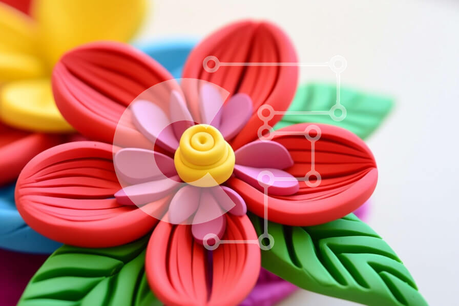 Intra Συλλεκτικό Ξύλινο Παζλ Plywood  4mm - Κοντινό πλάνο πολύχρωμα λουλούδια Σε Ξύλινο Κουτί - Διαστάσεις: 10x10 cm – 25 κομμάτια