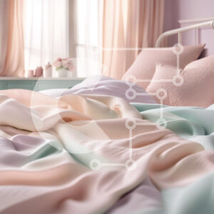 Intra Συλλεκτικό Ξύλινο Παζλ Plywood  4mm - Όμορφο υπνοδωμάτιο διακοσμημένο με ροζ και λευκό ριγέ κάλυμμα Σε Ξύλινο Κουτί - Διαστάσεις Puzzle: 10x10 cm – 25 κομμάτια