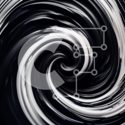 Intra Συλλεκτικό Ξύλινο Παζλ Plywood  4mm - Αφηρημένο ασπρόμαυρο σπειροειδές μοτίβο με στροβιλιστική κίνηση Σε Ξύλινο Κουτί - Διαστάσεις Puzzle: 10x10 cm – 25 κομμάτια - Image 1