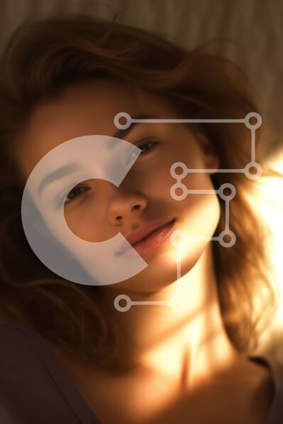 Intra Συλλεκτικό Ξύλινο Παζλ Plywood  4mm - Πορτρέτο μιας νεαρής γυναίκας σε απαλό φωτισμό Σε Ξύλινο Κουτί - Διαστάσεις Puzzle: 10x10 cm – 25 κομμάτια