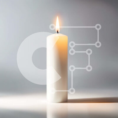 Intra Συλλεκτικό Ξύλινο Παζλ Plywood  4mm - Όμορφη εικόνα ενός λευκού κεριού με ανακλαστικό κερί Σε Ξύλινο Κουτί - Διαστάσεις: 10x10 cm – 25 κομμάτια - Image 1