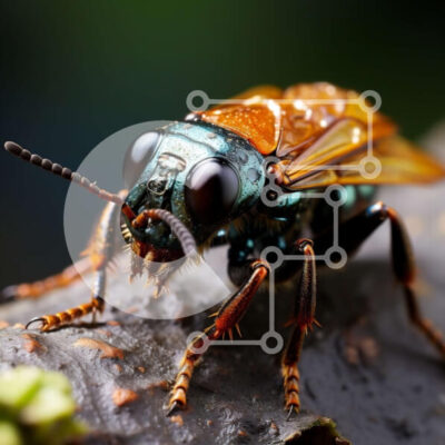 Intra Συλλεκτικό Ξύλινο Παζλ Plywood  4mm - Όμορφη κοντινή εικόνα μιας μέλισσας σε ένα λουλούδι Σε Ξύλινο Κουτί - Διαστάσεις: 10x10 cm – 25 κομμάτια - Image 1