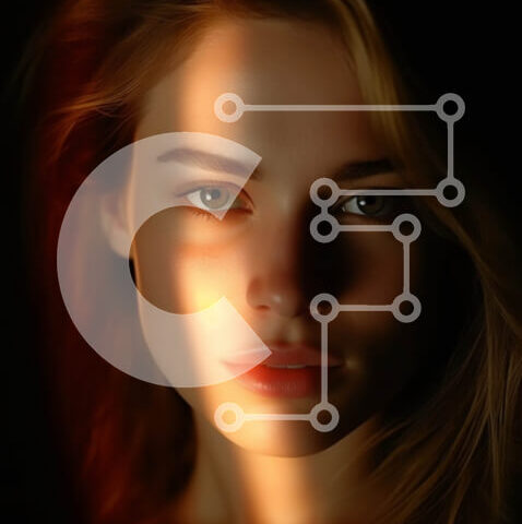 Intra Συλλεκτικό Ξύλινο Παζλ Plywood  4mm - Γαλήνια και όμορφη εικόνα μιας ξανθιάς γυναίκας με μπλε μάτια Σε Ξύλινο Κουτί - Διαστάσεις Puzzle: 10x10 cm – 25 κομμάτια - Image 1