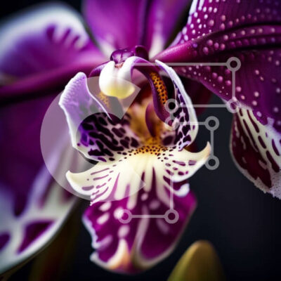 Intra Συλλεκτικό Ξύλινο Παζλ Plywood  4mm - Όμορφη εικόνα ορχιδέας με μωβ και λευκά πέταλα από κοντά Σε Ξύλινο Κουτί - Διαστάσεις: 10x10 cm – 25 κομμάτια - Image 1