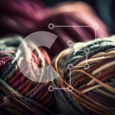 Intra Συλλεκτικό Ξύλινο Παζλ Plywood  4mm - Κοντινή όψη της στοίβας μπάλες από πολύχρωμα νήματα Σε Ξύλινο Κουτί - Διαστάσεις Puzzle: 10x10 cm – 25 κομμάτια - Image 1