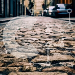 Intra Συλλεκτικό Ξύλινο Παζλ Plywood  4mm - Γραφική λιθόστρωτη οδός στην ευρωπαϊκή πόλη Σε Ξύλινο Κουτί - Διαστάσεις Puzzle: 10x10 cm – 25 κομμάτια