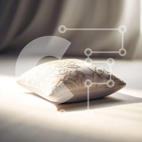 Intra Συλλεκτικό Ξύλινο Παζλ Plywood  4mm - Κομψή και άνετη διακόσμηση κρεβατιού με λευκό μαξιλάρι και λουλουδάτο μοτίβο Σε Ξύλινο Κουτί - Διαστάσεις Puzzle: 10x10 cm – 25 κομμάτια - Image 1