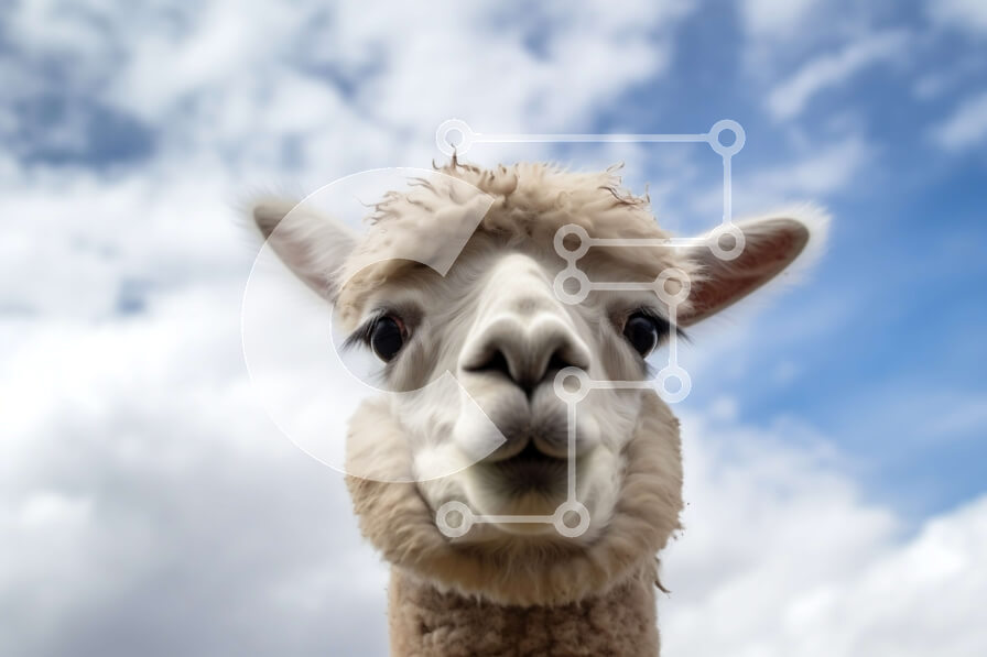 Intra Συλλεκτικό Ξύλινο Παζλ Plywood  4mm - Κοντινό πλάνο του περίεργου αλπακά με κεκλιμένο κεφάλι Σε Ξύλινο Κουτί - Διαστάσεις: 10x10 cm – 25 κομμάτια