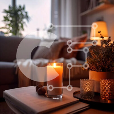 Intra Συλλεκτικό Ξύλινο Παζλ Plywood  4mm - Ζεστό και φιλόξενο σαλόνι με αναμμένο κερί Σε Ξύλινο Κουτί - Διαστάσεις Puzzle: 10x10 cm – 25 κομμάτια - Image 1