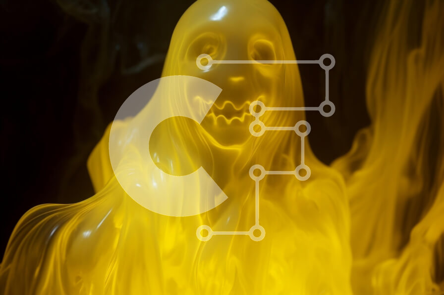 Intra Συλλεκτικό Ξύλινο Παζλ Plywood  4mm - Κυμαινόμενη φιγούρα σαν φάντασμα σε κίτρινο υγρό Σε Ξύλινο Κουτί - Διαστάσεις Puzzle: 10x10 cm – 25 κομμάτια