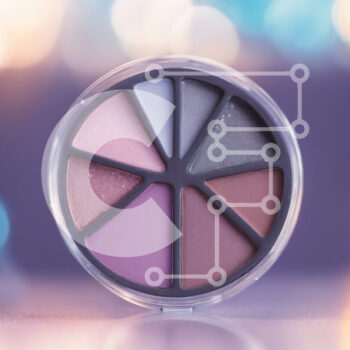 Intra Συλλεκτικό Ξύλινο Παζλ Plywood  4mm - Παλέτα μακιγιάζ με ροζ, μωβ, μπλε και πράσινες σκιές ματιών Σε Ξύλινο Κουτί - Διαστάσεις Puzzle: 10x10 cm – 25 κομμάτια - Image 1