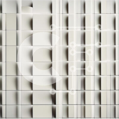 Intra Συλλεκτικό Ξύλινο Παζλ Plywood 4mm - Καθαρός και τακτοποιημένος λευκός τοίχος με ορθογώνια πλακάκια Σε Ξύλινο Κουτί - Διαστάσεις Puzzle: 10x10 cm – 25 κομμάτια - Image 1