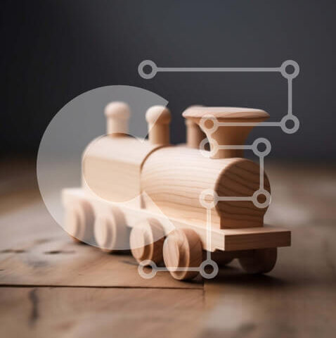 Intra Συλλεκτικό Ξύλινο Παζλ Plywood  4mm - Γοητευτικό ξύλινο τρένο παιχνιδιών σε ρουστίκ ξύλινο τραπέζι Σε Ξύλινο Κουτί - Διαστάσεις Puzzle: 10x10 cm – 25 κομμάτια - Image 1