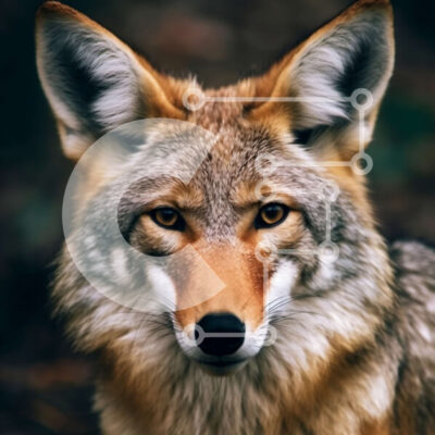 Intra Συλλεκτικό Ξύλινο Παζλ Plywood  4mm - Εκπληκτική εικόνα κογιότ από κοντινή πλάνο με διαπεραστικά κίτρινα μάτια Σε Ξύλινο Κουτί - Διαστάσεις: 10x10 cm – 25 κομμάτια - Image 1