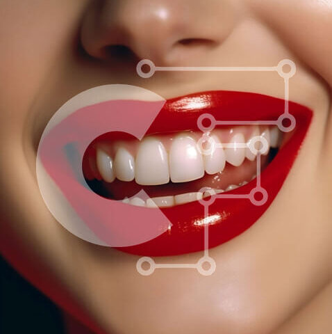 Intra Συλλεκτικό Ξύλινο Παζλ Plywood  4mm - Πορτρέτο μιας όμορφης γυναίκας με κόκκινο κραγιόν και λευκά δόντια Σε Ξύλινο Κουτί - Διαστάσεις Puzzle: 10x10 cm – 25 κομμάτια - Image 1