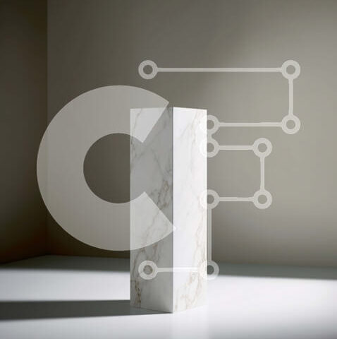 Intra Συλλεκτικό Ξύλινο Παζλ Plywood  4mm - Κομψή λευκή μαρμάρινη στήλη για αρχιτεκτονικό σχεδιασμό Σε Ξύλινο Κουτί - Διαστάσεις: 10x10 cm – 25 κομμάτια - Image 1