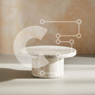 Intra Συλλεκτικό Ξύλινο Παζλ Plywood  4mm - Κομψό και μοντέρνο στρογγυλό λευκό μαρμάρινο τραπέζι Σε Ξύλινο Κουτί - Διαστάσεις Puzzle: 10x10 cm – 25 κομμάτια - Image 1