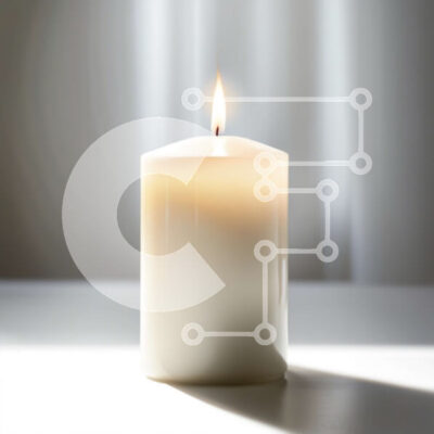 Intra Συλλεκτικό Ξύλινο Παζλ Plywood  4mm - Όμορφη εικόνα ενός λευκού κεριού σε ένα τραπέζι Σε Ξύλινο Κουτί - Διαστάσεις Puzzle: 10x10 cm – 25 κομμάτια - Image 1