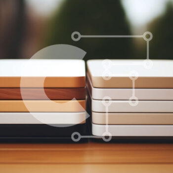 Intra Συλλεκτικό Ξύλινο Παζλ Plywood  4mm - Στοίβα από διαφορετικούς χρωματικούς σκληρούς δίσκους σε ξύλινο τραπέζι Σε Ξύλινο Κουτί - Διαστάσεις Puzzle: 10x10 cm – 25 κομμάτια - Image 1