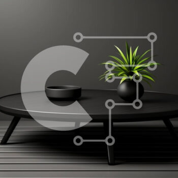 Intra Συλλεκτικό Ξύλινο Παζλ Plywood  4mm - Μαύρο Τραπεζάκι Σαλονιού με Μικρό Φυτό σε Γλάστρα Σε Ξύλινο Κουτί - Διαστάσεις Puzzle: 10x10 cm – 25 κομμάτια - Image 1