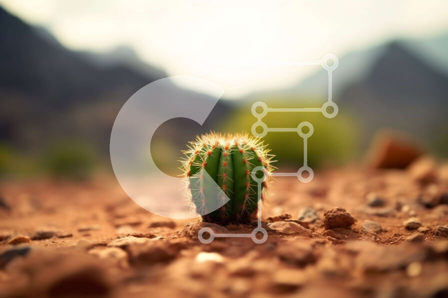 Intra Συλλεκτικό Ξύλινο Παζλ Plywood  4mm - Όμορφη εικόνα ενός μικρού κάκτου σε μια βραχώδη έρημο Σε Ξύλινο Κουτί - Διαστάσεις: 10x10 cm – 25 κομμάτια